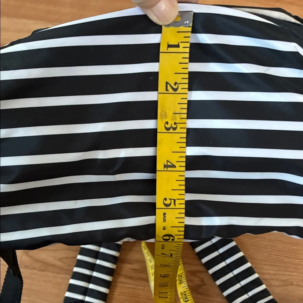 Striped Black and White Backpack